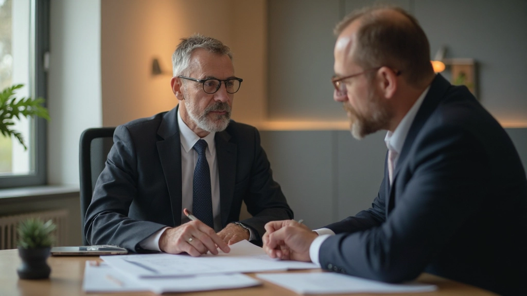 Финансовый консультант обсуждает стратегию с предпринимателем